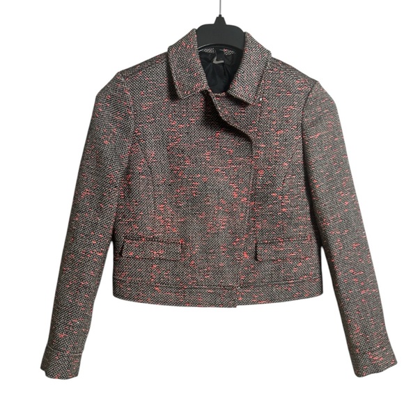 J Crew Tweed Cropped Moto Jacket Size 4 - Picture 1 of 11